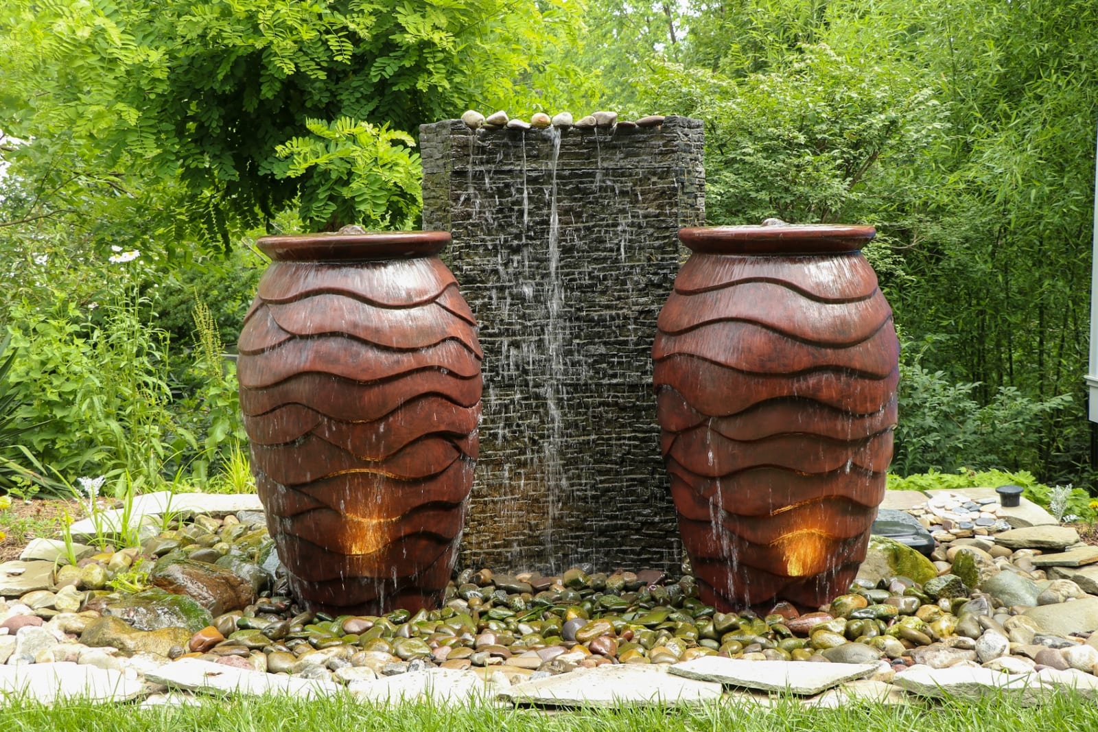 Wall fountain in Philadelphia courtyard