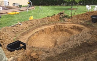 Custom pond build in process, step 2