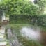 Backyard flooded after heavy rainstorm